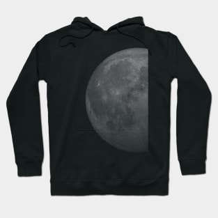 Minimal Moon Mono color Moon Fake 3D Hoodie